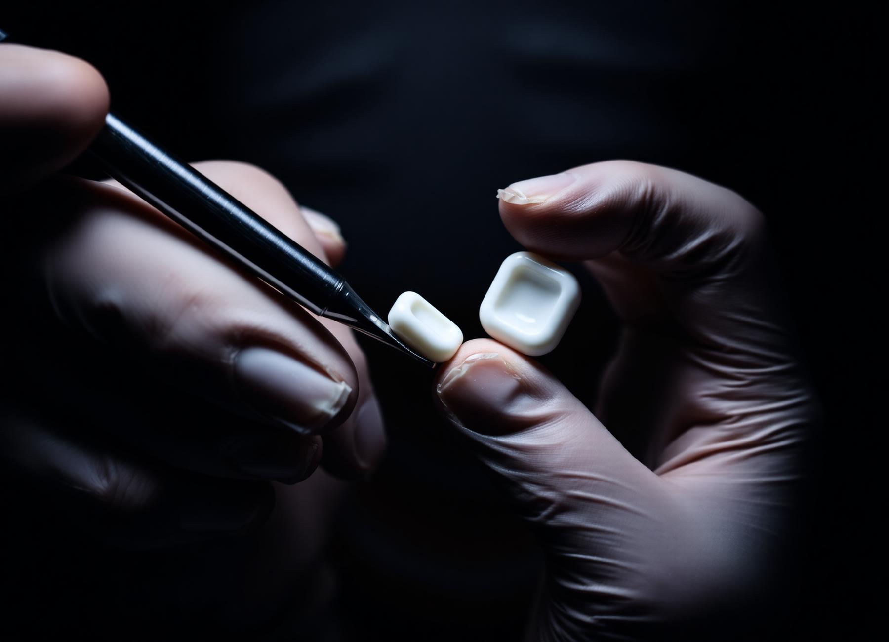 Lente em resina sendo preparada